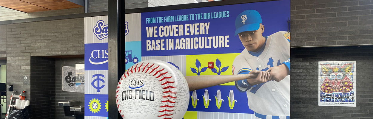 CHS Field baseball and print banner for the St. Paul Saints