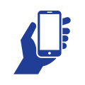 Hand holding phone icon