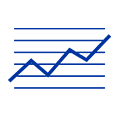 Dark blue line graph icon