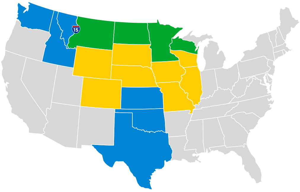 Map of transportation district manager territories