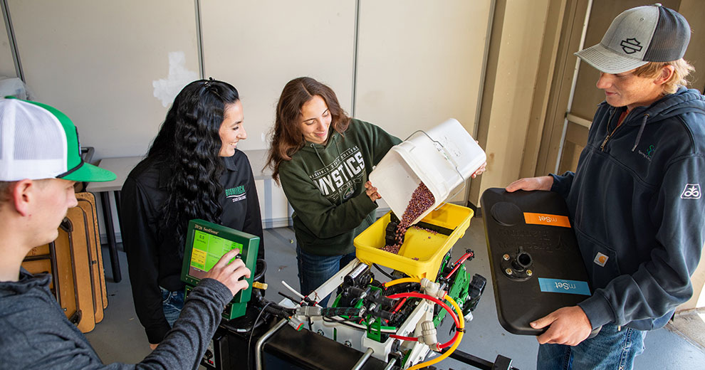 students working on precision ag projects