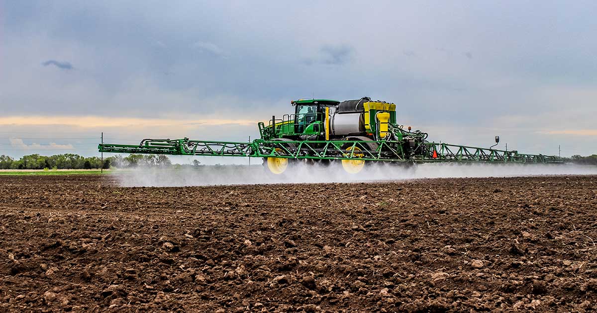 Tractor on a field at a family farm