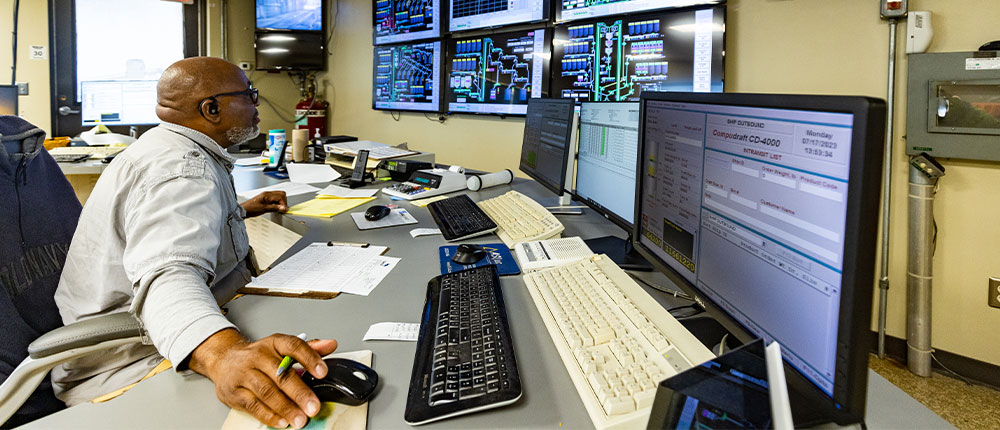 Man at a control board