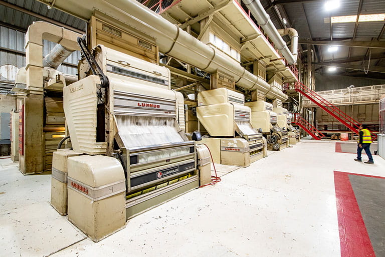 The Lummus gin stand separates seed from lint.