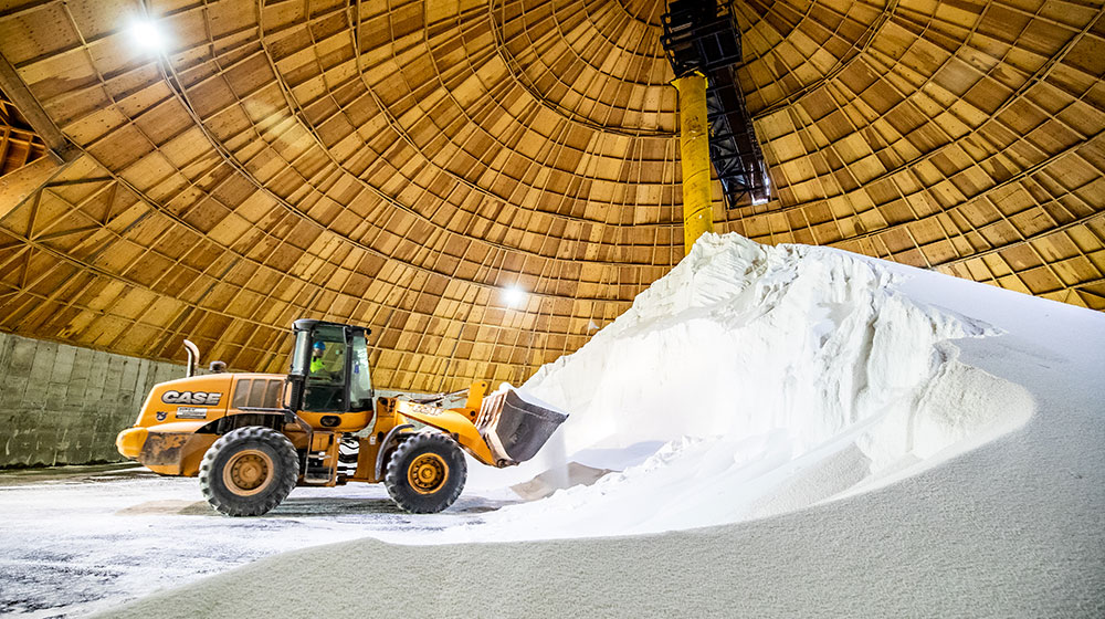 Equipment in a fertilizer shed.