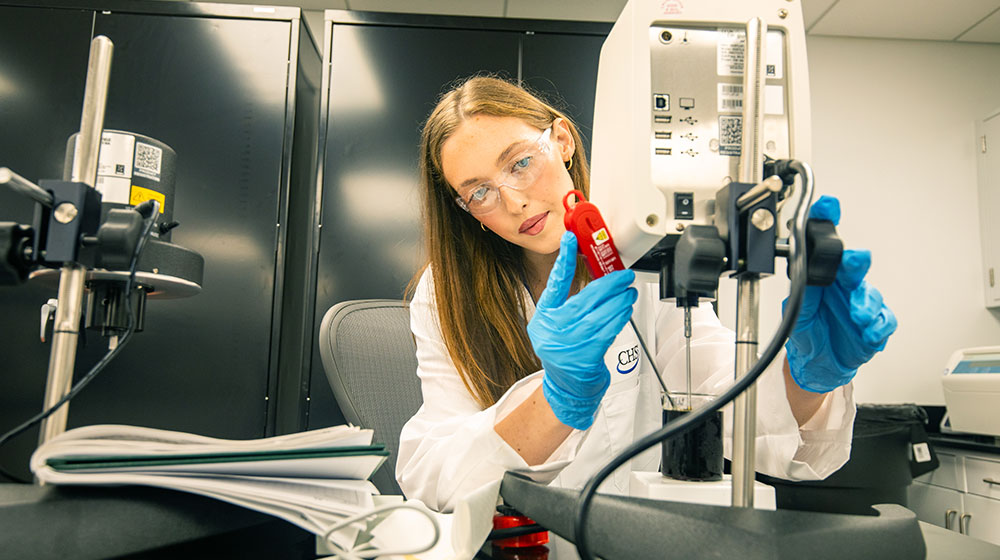 Young woman working in a laboratory